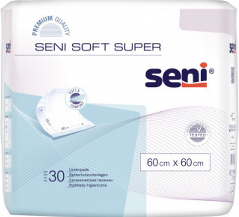 Пелюшки гігієнічні SENI SOFT Super 60х60 см. (30 шт.)